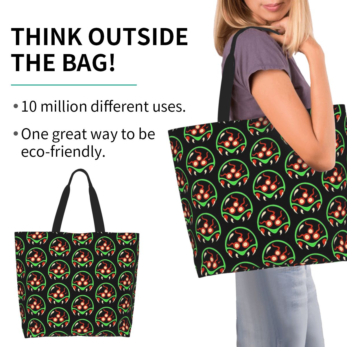 Women Bags Vector - Metroid Vector Shopping Tote Bag Canvas