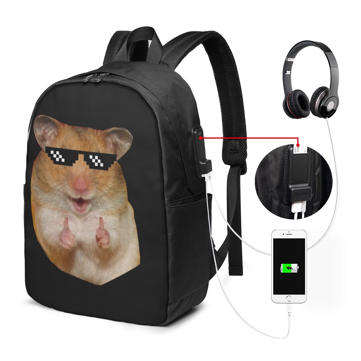 Women Bags Laptop - Grappige hamster rugzak reisnotebooktas computer student