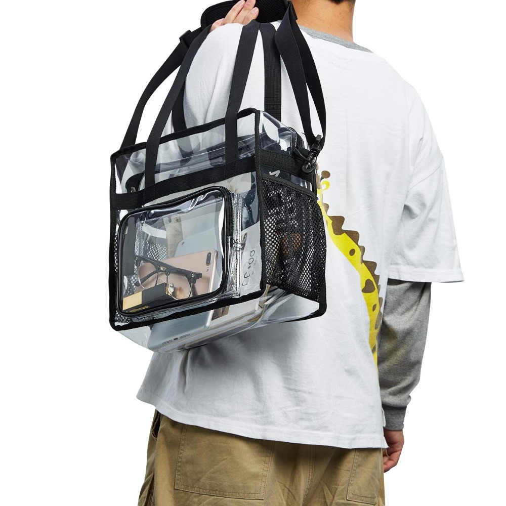 Women Bags Work - Doorzichtige draagtas, zware kwaliteit, transparant plastic,