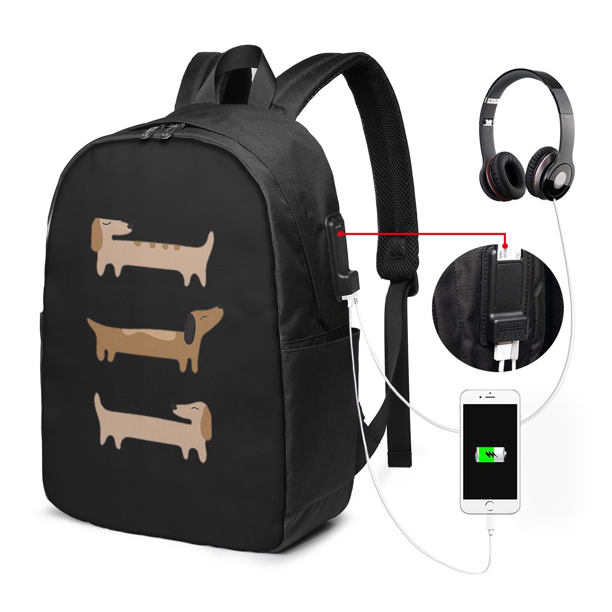 Women Bags Laptop - Woondecoratie - Teckel-rugzak Reisnotebooktas Computer Student