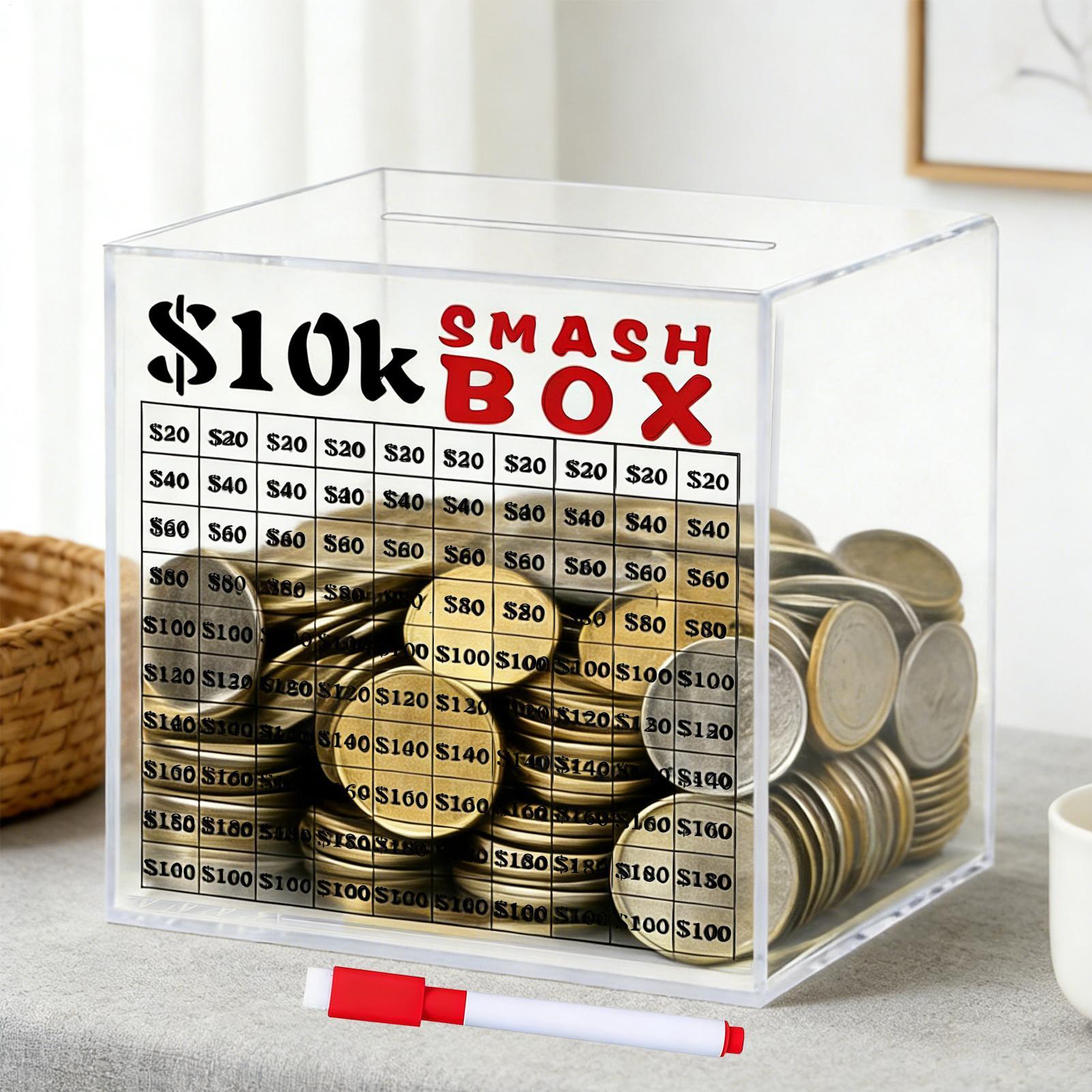 Women Bags Company - 10k Spaaruitdaging Box Onbreekbare Acryl Transparante