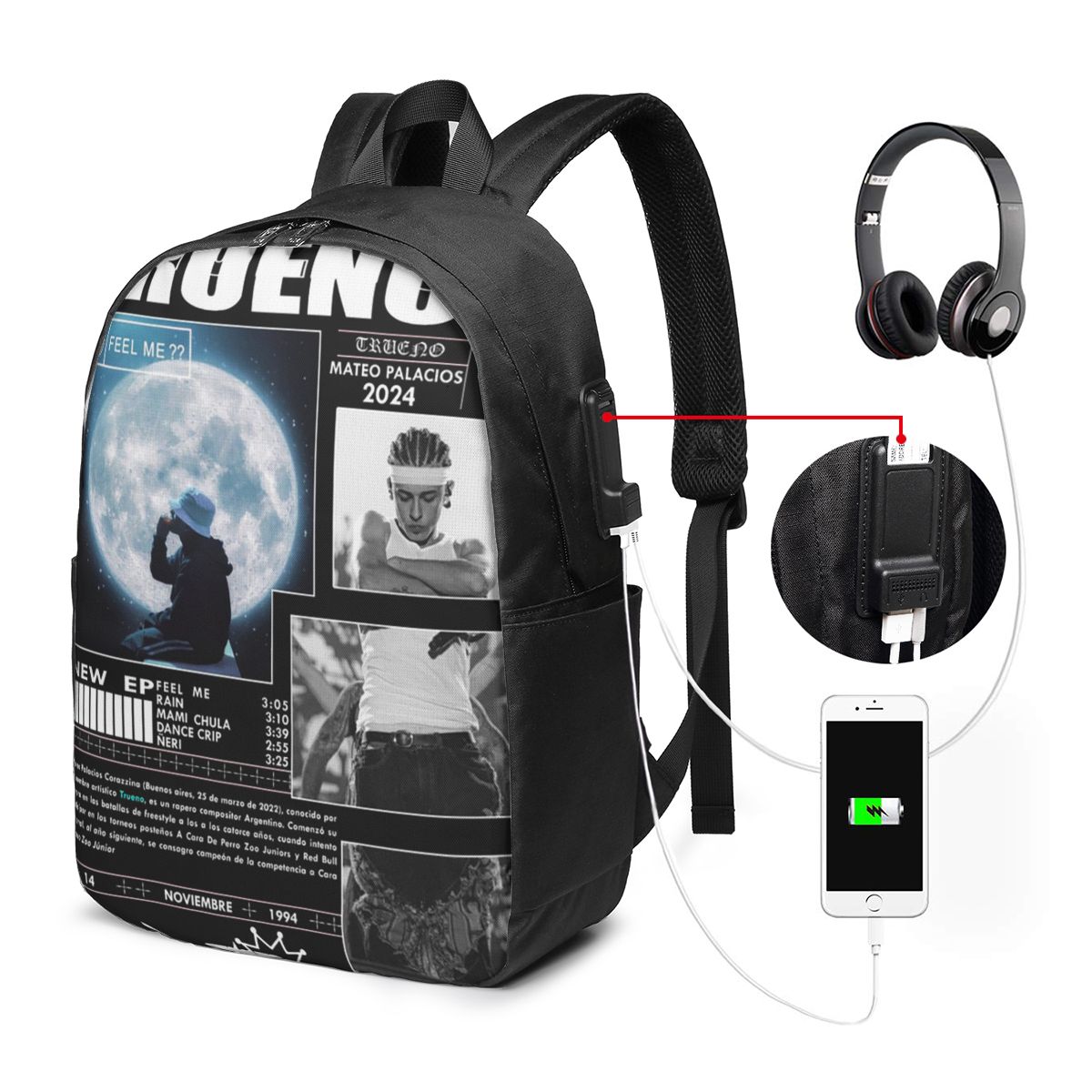 Women Bags Laptop - Grappige Trueno Hip Hop Rapper Rugzak