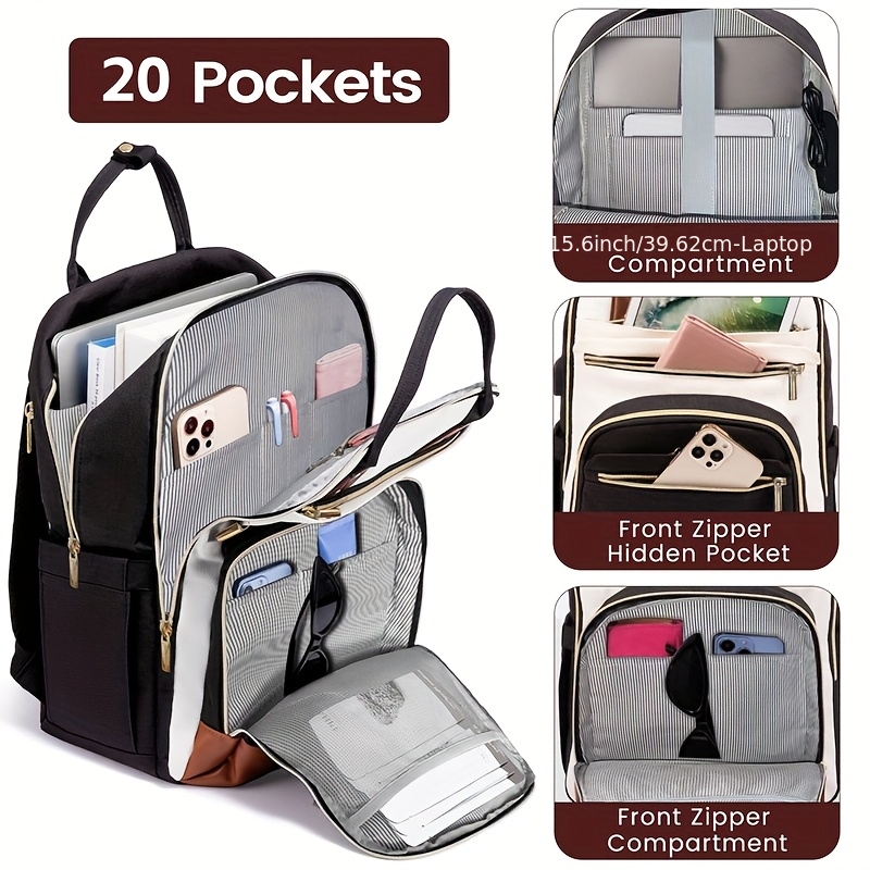 Women Bags Laptop - Tweekleurige laptoprugzak voor dames, waterbestendige, schattige