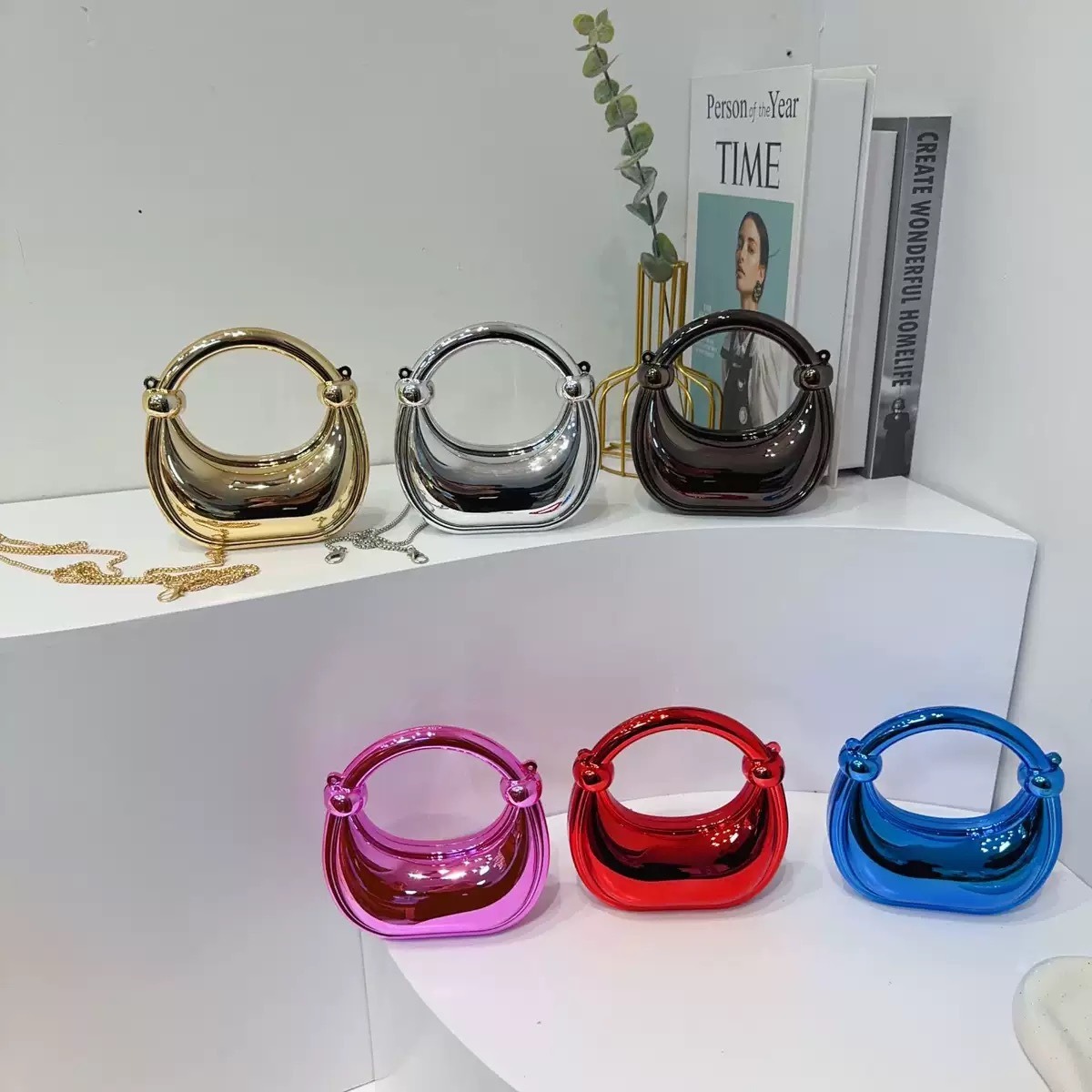 Women Bags Golden - Mini gouden avondtasje portemonnees en handtassen