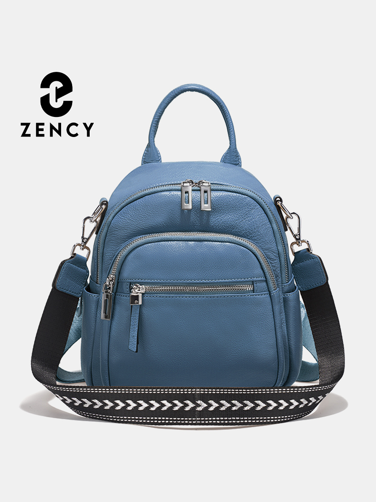 Women Bags Work - Zency lederen kleine rugzak knapzak multi-pocket