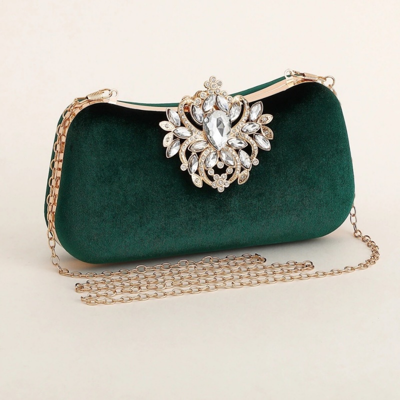 Donkergroene fluwelen clutch t - Women Bags Gold recensie en prijs