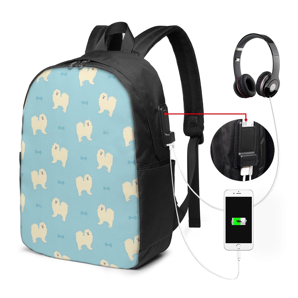 Samoyed Dog Backpack Reistas v - Women Bags Laptop recensie en prijs